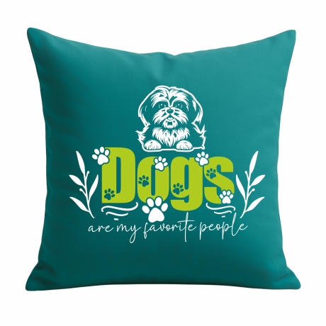 Kissen 40x40 cm bedruckt mit DOGS ARE MY FAVORITE PEOPLE