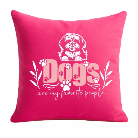 Kissen 40x40 cm bedruckt mit DOGS ARE MY FAVORITE PEOPLE
