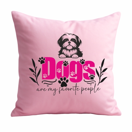 Kissen 40x40 cm bedruckt mit DOGS ARE MY FAVORITE PEOPLE