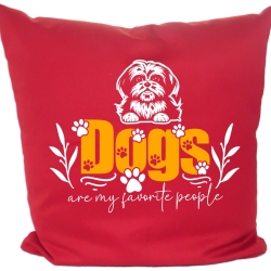 Kissen 40x40 cm bedruckt mit DOGS ARE MY FAVORITE PEOPLE