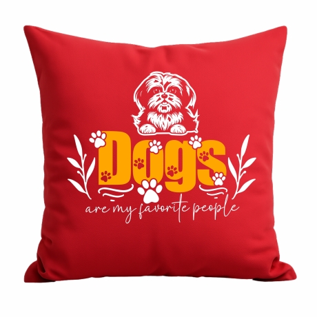 Kissen 40x40 cm bedruckt mit DOGS ARE MY FAVORITE PEOPLE