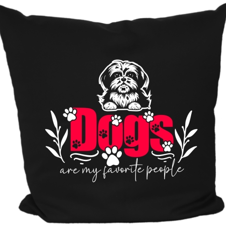 Kissen 40x40 cm bedruckt mit DOGS ARE MY FAVORITE PEOPLE