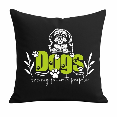 Kissen 40x40 cm bedruckt mit DOGS ARE MY FAVORITE PEOPLE