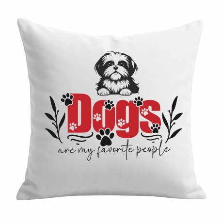 Kissen 40x40 cm bedruckt mit DOGS ARE MY FAVORITE PEOPLE