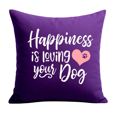 Kissen 40x40 cm bedruckt mit HAPPINESS IS LOVING YOUR DOG