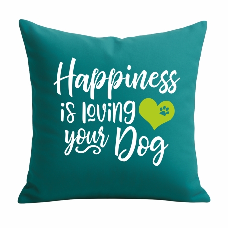 Kissen 40x40 cm bedruckt mit HAPPINESS IS LOVING YOUR DOG