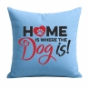 Kissen 40x40 cm bedruckt mit HOME IS WHERE THE DOG IS