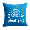 Kissen 40x40 cm bedruckt mit I WOOF YOU