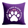 Kissen 40x40 cm bedruckt mit LIEBE HAT VIER KLEINE PFOTEN