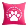 Kissen 40x40 cm bedruckt mit LIEBE HAT VIER KLEINE PFOTEN