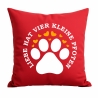 Kissen 40x40 cm bedruckt mit LIEBE HAT VIER KLEINE PFOTEN