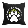Kissen 40x40 cm bedruckt mit LIEBE HAT VIER KLEINE PFOTEN