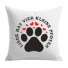 Kissen 40x40 cm bedruckt mit LIEBE HAT VIER KLEINE PFOTEN