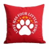 Kissen 40x40 cm bedruckt mit LOVE HAS FOUR LITTLE PAWS