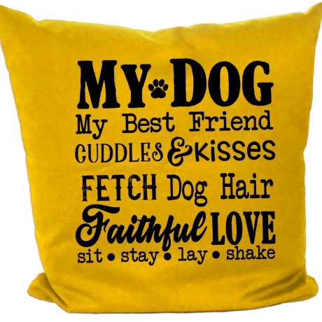 Kissen 40x40 cm bedruckt mit MY DOG MY BEST FRIEND