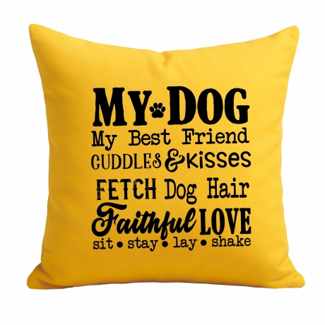 Kissen 40x40 cm bedruckt mit MY DOG MY BEST FRIEND