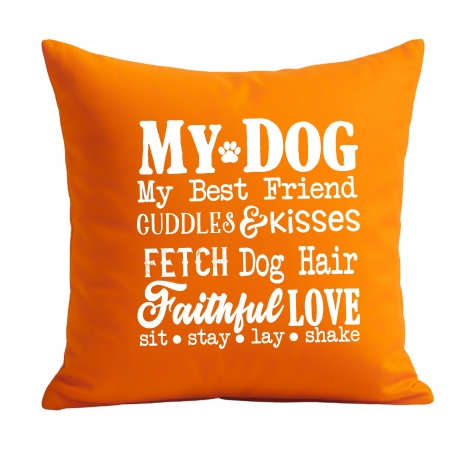 Kissen 40x40 cm bedruckt mit MY DOG MY BEST FRIEND