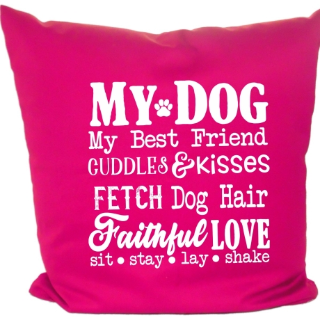 Kissen 40x40 cm bedruckt mit MY DOG MY BEST FRIEND