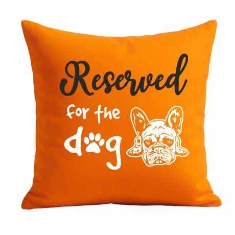 Kissen 40x40 cm bedruckt mit RESERVED FOR THE DOG