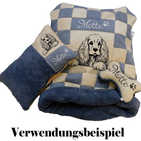 NEU Stickdatei Cocker Spaniel Merle Hund spähend