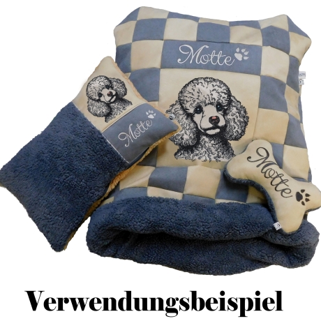 NEU Stickdatei Applikation Pudel Darsy Lunachild