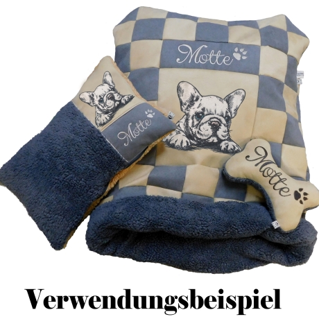 Stickdatei Applikation Französische Bulldogge Besca