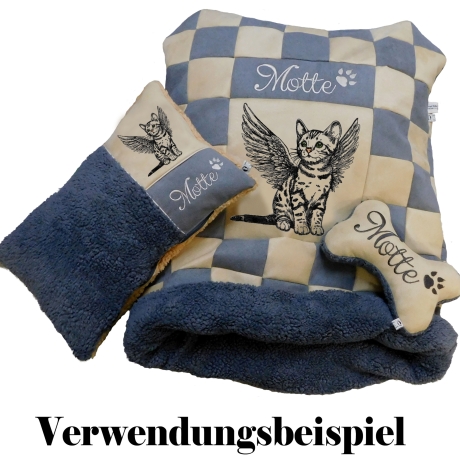 Stickdatei Katze Bengalen Kätzchen mit Flügel Hanny