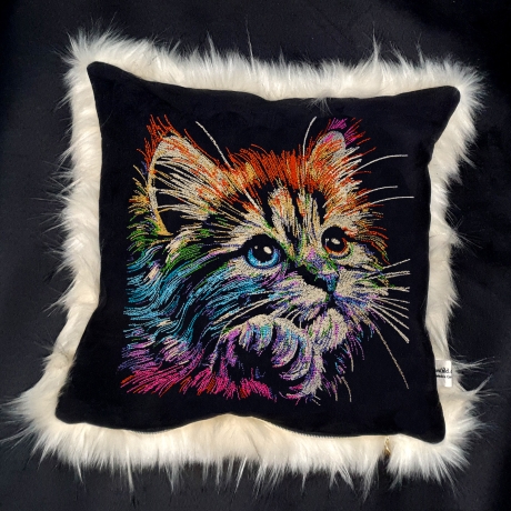 NEU Stickdatei Katze Jule realistisch bunt Lunachild
