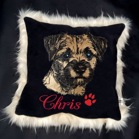 NEU Stickdatei Applikation Border Terrier Jacke