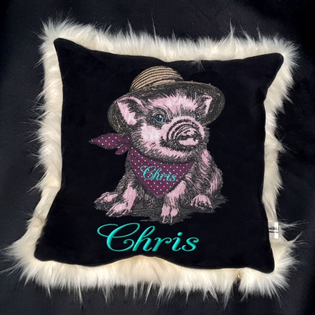 Stickdatei Applikation Schweinchen Sugar Schwein