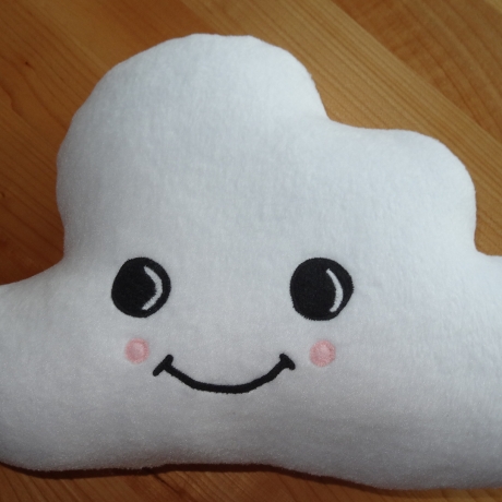Wolken Kissen mit einem strahlenden Gesicht
