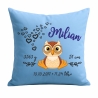 Kissen 40x40 cm SWEET EULE personalisiert mit Geburtsdaten/Name