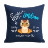 Kissen 40x40 cm SWEET EULE personalisiert mit Geburtsdaten/Name
