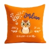 Kissen 40x40 cm SWEET EULE personalisiert mit Geburtsdaten/Name