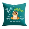 Kissen 40x40 cm SWEET EULE personalisiert mit Geburtsdaten/Name