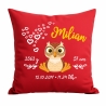 Kissen 40x40 cm SWEET EULE personalisiert mit Geburtsdaten/Name