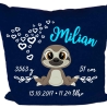 Kissen 40x40 cm SWEET FAULTIER personalisiert mit Geburtsdaten