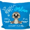 Kissen 40x40 cm SWEET FAULTIER personalisiert mit Geburtsdaten
