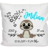Kissen 40x40 cm SWEET FAULTIER personalisiert mit Geburtsdaten