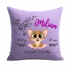 Kissen 40x40 cm SWEET MAUS personalisiert mit Geburtsdaten
