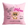 Kissen 40x40 cm SWEET MAUS personalisiert mit Geburtsdaten