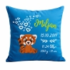 Kissen 40x40 cm SWEET PANDA rot personalisiert mit Geburtsdaten