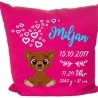 Kissen 40x40 cm SWEET BÄR personalisiert mit Geburtsdaten/Name