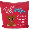 Kissen 40x40 cm SWEET BÄR personalisiert mit Geburtsdaten/Name