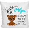 Kissen 40x40 cm SWEET BÄR personalisiert mit Geburtsdaten/Name