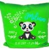 Kissen 40x40 cm SWEET PANDA personalisiert mit Geburtsdaten