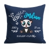 Kissen 40x40 cm SWEET PANDA personalisiert mit Geburtsdaten