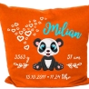 Kissen 40x40 cm SWEET PANDA personalisiert mit Geburtsdaten