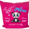Kissen 40x40 cm SWEET PANDA personalisiert mit Geburtsdaten