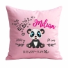 Kissen 40x40 cm SWEET PANDA personalisiert mit Geburtsdaten